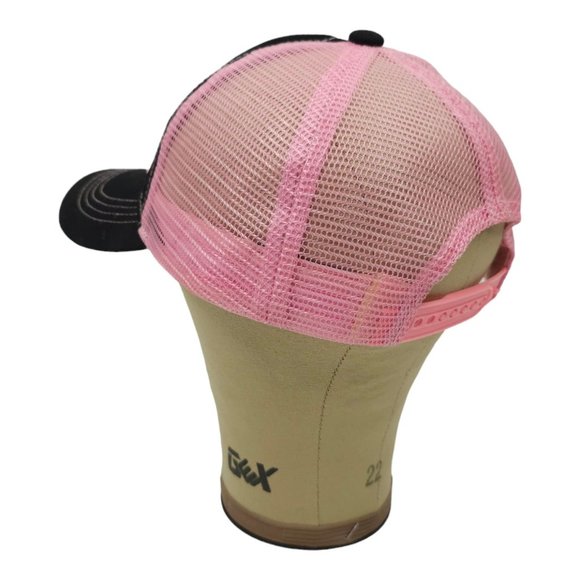 Real Time Oklahoma Mesh Snapback Cap Trucker Baseball Hat Pink Black Embroidered - Picture 13 of 13